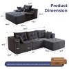 MAXYOYO 101" Modular Couch with Chaise and 49'' Boneless Chaise Lounge, Sofa in A Box, No Assembly Required, 3 Packages Shipping - 2 of 4