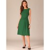 INSPIRE CHIC Women's Tie Waist Boat Neck Midi Sleeveless Work Dress - image 4 of 4