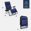 Best Choice Products Oversized Padded Zero Gravity Chair, Folding Outdoor Patio Recliner w/ Side Tray - 2 of 4