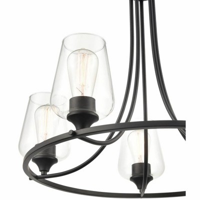 Ashford Rubbed Bronze 5-Light Chandelier with Clear Glass Globes