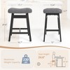 Arceso Counter Height Bar Stools Set, Barstools with Thick Faux Leather Saddle Seat & Heavy Duty Metal Legs,24Inch Kitchen Counter Stools - 2 of 4