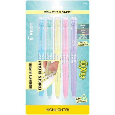 Pilot 5ct FriXion Light Pastel Erasable Highlighters Chisel Tip Assorted Inks