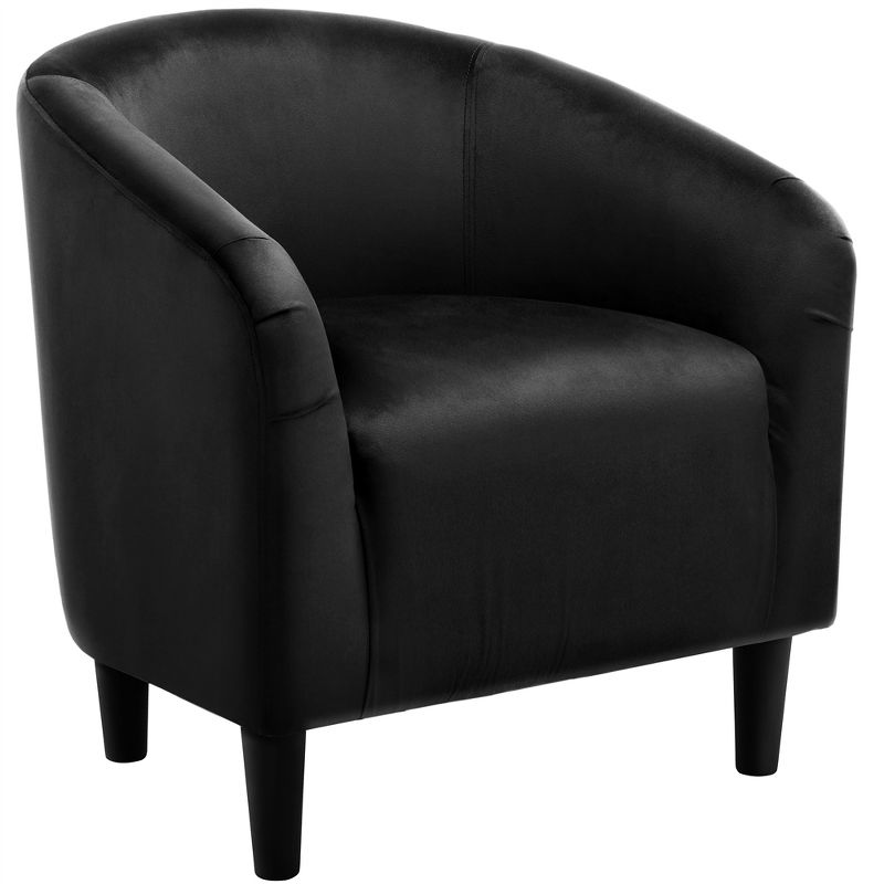 Yaheetech Velvet Club Accent Arm Chair Upholstered Barrel Chair, 1 of 8