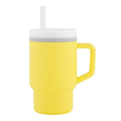 LunaLulinlk Adorable Miniature Tumbler with Leak-Resistant Straw and Toddler-Friendly Handle, Encourages Hydration, 9 fl. oz, Sunshine