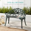 Best Choice Products Outdoor Bench Steel Garden Patio Porch Furniture w/ Floral Accent, Antique Finish - 2 of 4