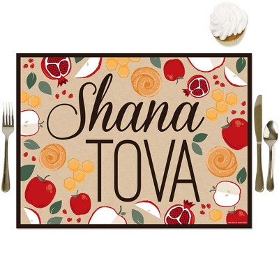 Big Dot of Happiness Rosh Hashanah - Party Table Decorations - New Year Placemats - Set of 16