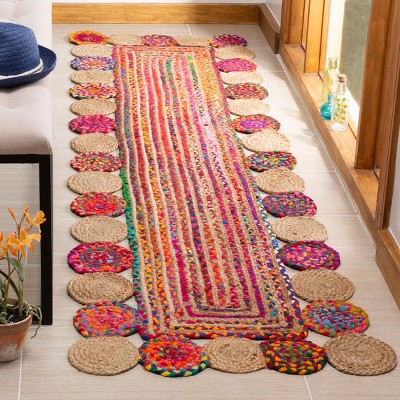 Handmade Multicolor Wool and Cotton Rectangular Rug