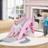 Costway 4-in-1 Rocking Horse & Slide Set Toddler Slide Toy with Basketball Hoop Blue/Pink - 2 of 4