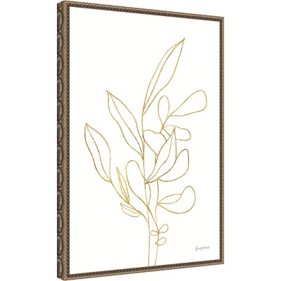 Amanti Art Rooted Florals V Gold by Becky Thorns Canvas Wall Art Print Framed 16 x 23-in.
