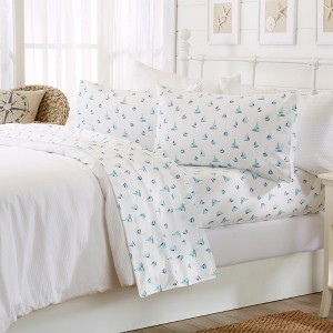Great Bay Home Coastal Microfiber Wrinkle Resistant Sheet Set - 1 of 4