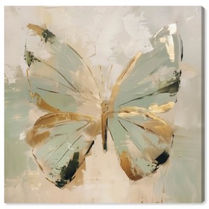 Art Remedy Sage Butterfly Colorful buterfly and flowers wall art Unframed - 1 of 4