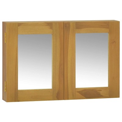 VidaXL Mirror Cabinet 23.6 in.x3.9 in.x15.7 in. Solid Wood Teak