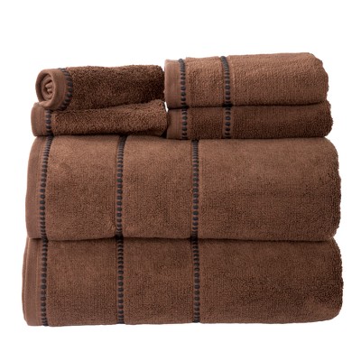 2pc Luxury Cotton Bath Towels Sets Taupe Brown - Yorkshire Home : Target