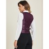 INSPIRE CHIC Women's Vintage Waistcoat Button Up Steampunk Jacquard Sleeveless Suit Vest - 3 of 4