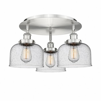 Bell - 3 Light Flush Mount In Art Deco Style-9.25 Inches Tall and 19.75 Inches Wide