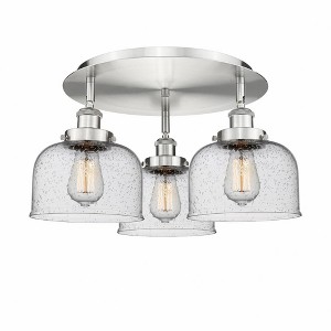 Bell - 3 Light Flush Mount In Art Deco Style-9.25 Inches Tall and 19.75 Inches Wide - 1 of 1