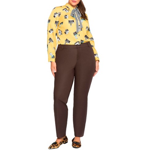 Tante Myrde Skærpe Eloquii Women's Plus Size Kady Fit Double-weave Pant, 14 - Espresso Brown :  Target