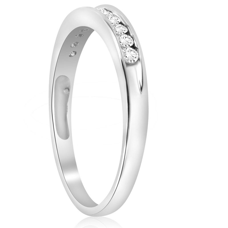 Pompeii3 1/4ct Diamond 10k White Gold Wedding Anniversary Guard Ring, 4 of 7