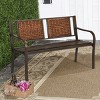 Tangkula Patio Garden Bench Rattan Backrest Park Bench Heavy-Duty Metal Chair Seat - 2 of 4