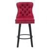 Okak Set of 2 Button Tufted Swivel Counter Height Bar Stools for Dining Rooms,Velvet  Upholstered Counter Bar Stools Without Arm - 3 of 4