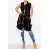 Women's Lilith Black Denim Vest With Lace - Origami - 2 of 4