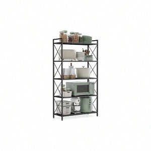 5 - Tier Metal Storage Rack, X Side Frames, Dense Mesh, 12.6x 31.5x 57.3 Inches, Entryway Kitchen Living Room Bathroom - 1 of 4
