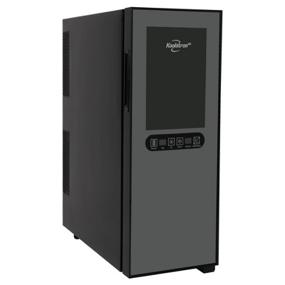Black Thermoelectric Freestanding Dual Zone Wine Cooler with Interior Lighting