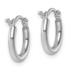Black Bow Jewelry 2mm Round Hoop Earrings in 14k White Gold, 12mm (7/16 Inch) - 3 of 4