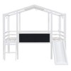 NicBex House Shaped Twin over Twin Loft Bunk Bed, Wooden Bed Frame with Guardrails and Slide for Bedroom - 3 of 4