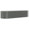 vidaXL Garden Raised Bed Grey Powder-coated steel Large Durable - 2 of 4