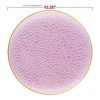 Smarty Had A Party 10.25" Clear Pink w/ Gold Rim Glass Plastic Dinner Plates - 120 pcs - 3 of 4