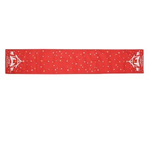 Unique Bargains Christmas Table Runner White Gazebo Linen Red White 72"x13" 1 Pc - 1 of 4