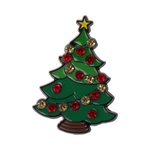 Unique Bargains Christmas Brooches Alloy Dripping Wax White Red 1.18"x1.18" 1 Pc - 1 of 4