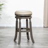 FONTOI 30" Swivel French Barstools, Upholstered Bar Stools with Flared Leg for Living Room Kitchen, Gray, 17"*30"*17" - 2 of 4