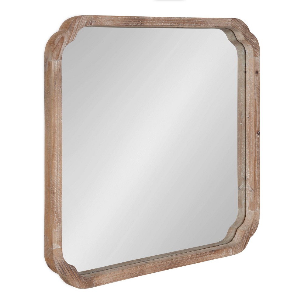 Photos - Wall Mirror A&D Kate & Laurel All Things Decor 24"x24" Marston Farmhouse Rectangle  Brown: No Assembly, Wood Frame, Wall Mount 