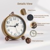 Aoibox Vintage Metal Desk Clock, Silent Non-Ticking Table Alarm Clock for Bedroom, Office, Living Room Decor in Gold - 2 of 4