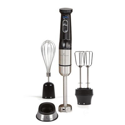 Emeril Lagasse Cordless Immersion Hand Blender with Adjustable Speed, Includes Whisk and Double Beater, Ideal for Soups, Smoothies, Baby Food, Black