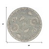 5' Gray Round Wool Hand Tufted Area Rug - 3 of 4
