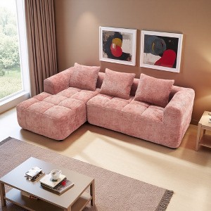 98.42" Chenille L-Shaped Sectional Sofa with Chaise Longue & Side Pockets - 1 of 4