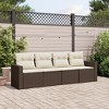 vidaXL Garden Sofa Set Brown and Cream White - 2 of 4