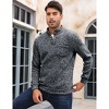 Men's Mock Neck Button-Front Sweatshirt - Long Sleeve Fleece Pullover with Chest Pocket - 2 of 4