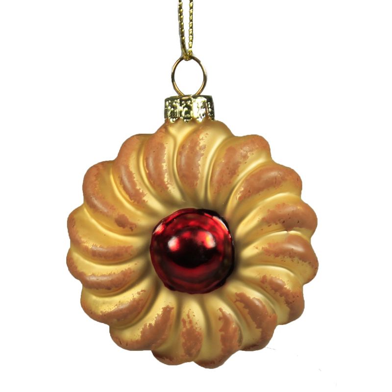 Cody Foster 2.5 Inch Spritz Cookie Christmas Bake Raspberry Linzer Tree Ornaments, 1 of 4