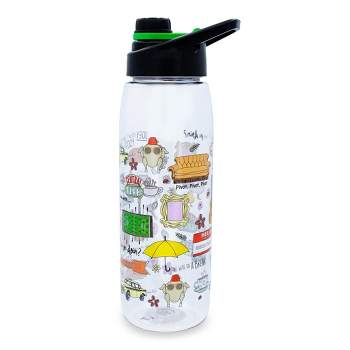 Plastic Water Bottle w/ Straw, Forest Friends