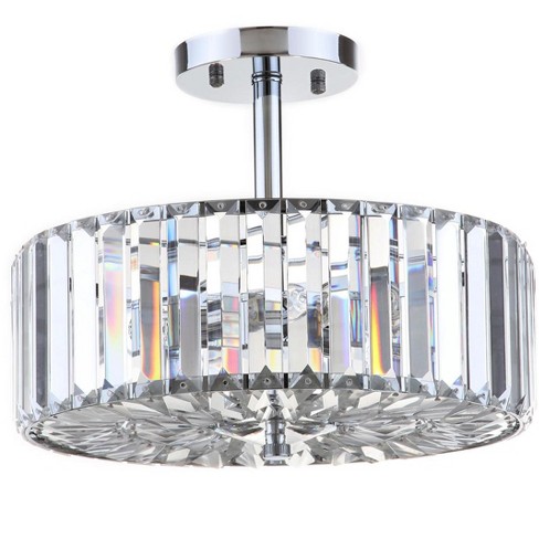 Ariel 3 Light 13.5 Inch Dia Ceiling Light - Chrome/Clear - Safavieh. - image 1 of 2