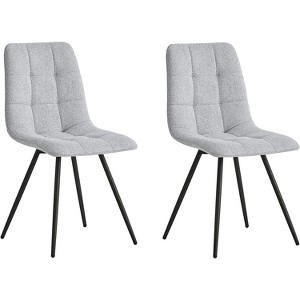 Nordlys Set of 2 Metal and Gray Fabric Dining Chairs Modern Design Style Upholstery Dining Room - 1 of 4