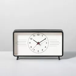 Mid-Century Footed Tabletop Clock Black/Cream - Hearth & Hand™ with Magnolia
