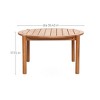 LuxenHome Natural Solid Wood 35.4-Inch Round Outdoor Coffee Table Brown - 4 of 4