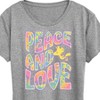 Women's - Peanuts - Peace & Love Woodstock Short Sleeve Graphic T-Shirt - 2 of 4