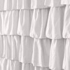 Floral textured vintage shower curtain, white, 72x72 farmhouse style. - 4 of 4
