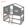 Twin Over Twin House Bunk Bed with Ladder - ModernLuxe - 3 of 4